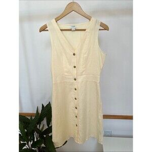 J. Crew Sleeveless Button-Front Pale Yellow Midi Dress